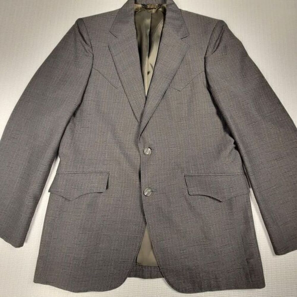 Niver Western‎ Wear Blazer Men's 40R Mesquite Gray Vintage Rockabilly Cowboy